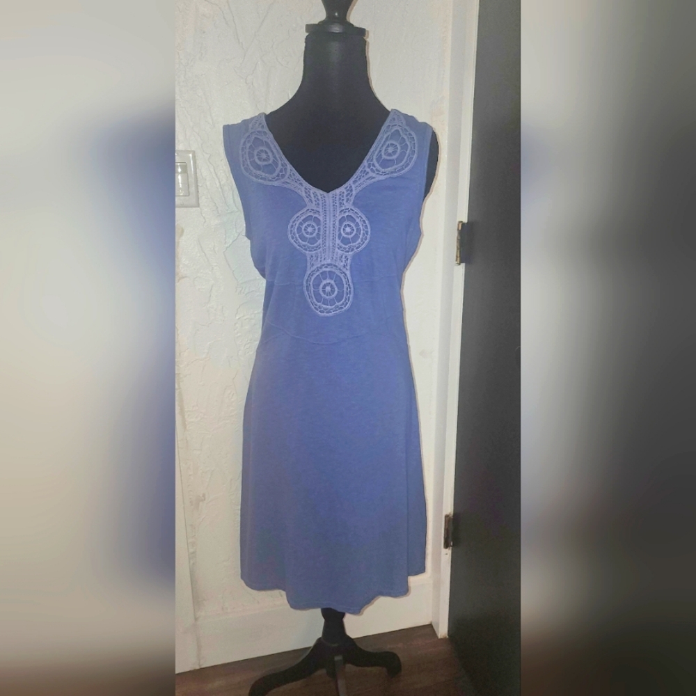 Athleta Blue Sleeveless Sheath Dress Midi